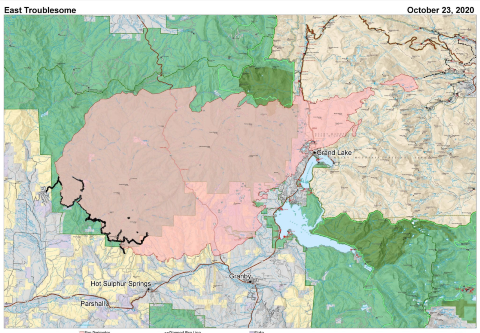 East Troublesome Fire map